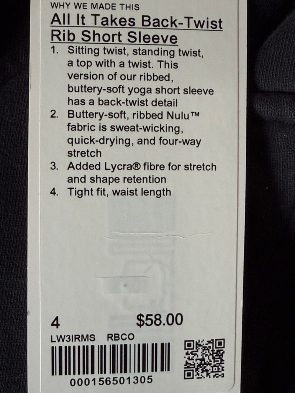 lululemon All It Takes Ribbed Back-Twist NWT - Picture 5 of 5